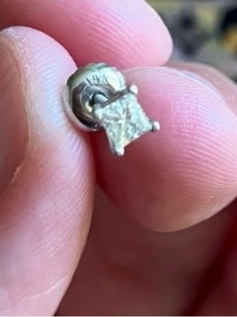 Classic 14k White Gold Diamond Earrings - Picture 2 of 4